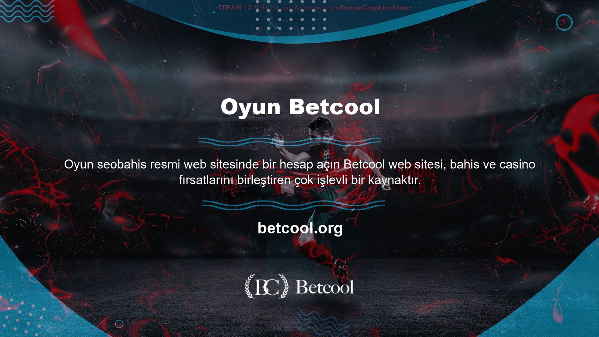 Betcool Web Games'in resmi web sitesinde bir hesap açın